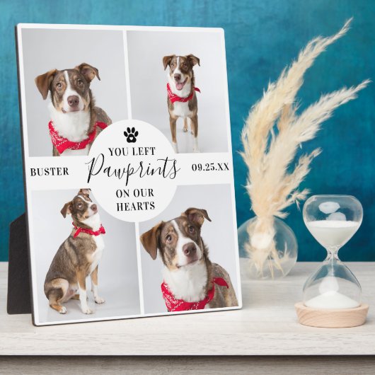 Modernes 4-Foto Collage | Hund/Katze Fotoplatte (Seite)