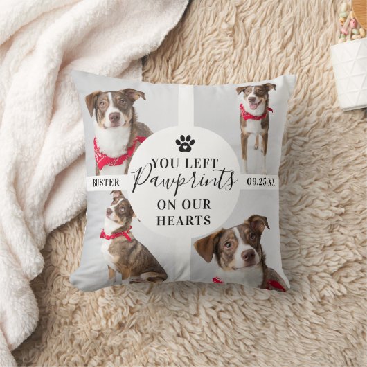 Modernes 4-Foto Collage | Hund/Katze Kissen (Decke)