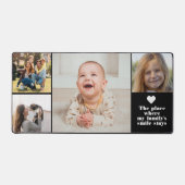 Modernes 4 Foto Collage und Text Custom Monogram Schreibtischunterlage (Vorderseite)
