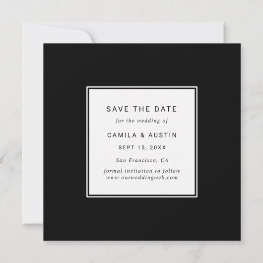 Modernes 4-Foto Collage Wedding Square Save The Date (Rückseite)