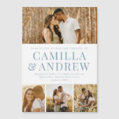 Modernes 4 Foto Elegante Hochzeit Magneteinladung (Vorderseite)