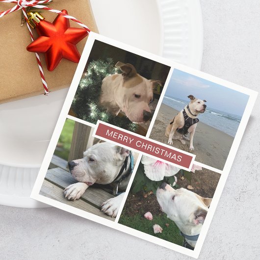 Modernes 4-Foto-Gitterpapier Serviette