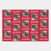 Modernes 4 Foto Haustier Hund Rot Urlaub Geschenkpapier Set (Vorderseite)