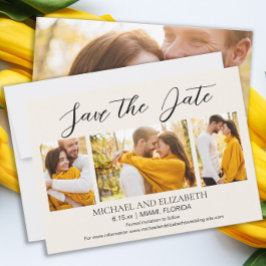 Modernes 4-Foto-Hochzeitdatum Gerettet Save The Date