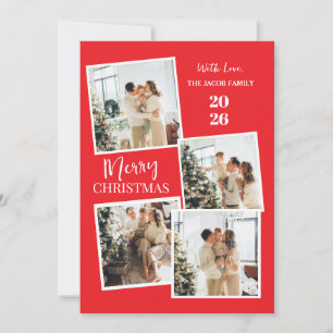Modernes 4-Foto-Polaroid-Raster Frohe Weihnachten