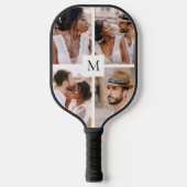 Modernes 4-Fotoleitermonogramm Pickleball Schläger (Vorderseite)
