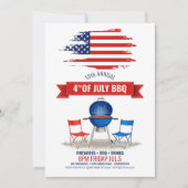Modernes 4. Juli GRILLEN ID1106 Einladung (Vorderseite)