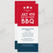 Modernes 4. Juli GRILLEN Party Red White Blue Einladung (Vorne/Hinten)