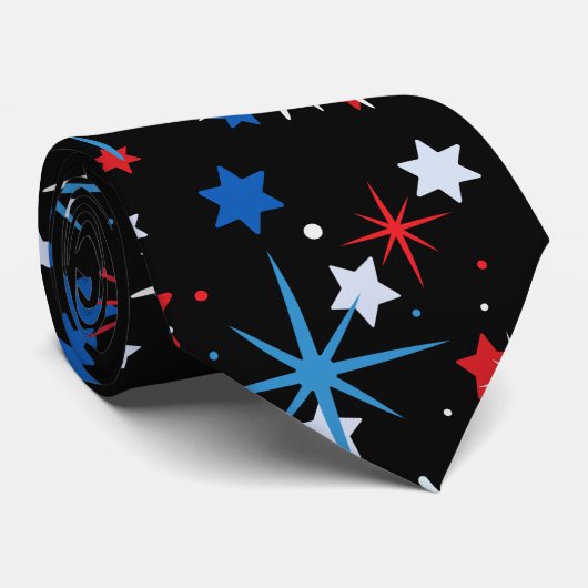 Modernes 4. Juli Muster 02 Krawatte (Gerollt)