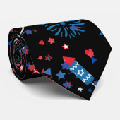 Modernes 4. Juli Muster 03 Krawatte (Gerollt)