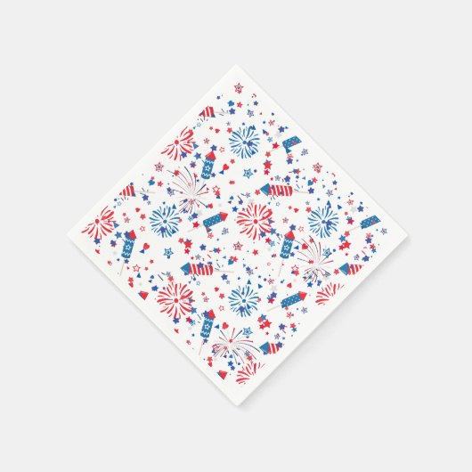 Modernes 4. Juli Muster 03 Serviette (Ecke)