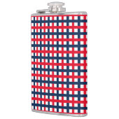 Modernes 4. Juli rot-weißes patriotisches Gitter Flachmann (Links)