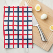 Modernes 4. Juli rot-weißes patriotisches Gitter Geschirrtuch (Viertel Falte)