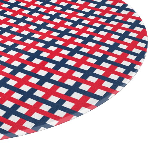 Modernes 4. Juli rot-weißes patriotisches Gitter Schneidebrett (Ecke)