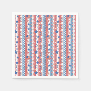 Modernes 4. Juli Sterne & Flag Party Patriotic Serviette