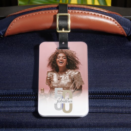 Modernes 50. Geburtstag Elegant & Fabulous Gepäckanhänger (Vorderseite Insitu 2)