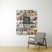Modernes 50. Geburtstag Multi-Foto-Script-Geschenk Wandteppich (Beispiel)