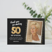 Modernes 50. Geburtstags-Foto Dankeskarte (Stehend Vorderseite)