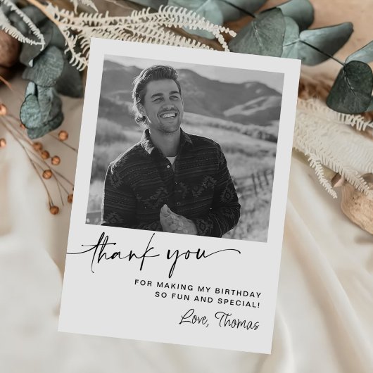 Modernes 50. Geburtstags-Foto Dankeskarte