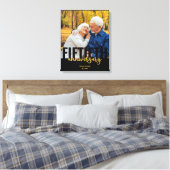 Modernes 50-jähriges Goldenes Hochzeitsfest-Foto Leinwanddruck (Insitu (Schlafzimmer))
