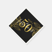 Modernes 50-jähriges und fabelhaftes Schwarz & Gol Serviette (Ecke)