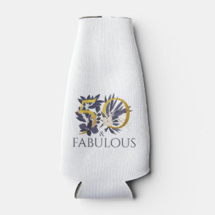 Modernes 50 und fabelhaftes Floral Gold Blue Flaschenkühler