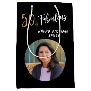 Modernes 50. und fabelhaftes Foto 50. Geburtstag Mittlere Geschenktüte