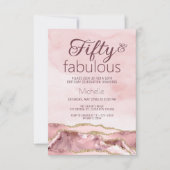 Modernes 50er und fabelhaftes Blush Pink Gold Agat Einladung (Vorderseite)