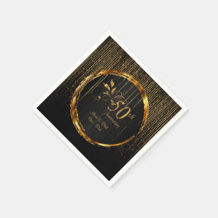 Modernes 50th Golden Galaxy Jubiläumsdesign Serviette