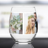 Modernes 5-Foto Collage Wedding Keepake Weinglas Ohne Stiel