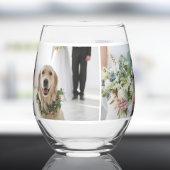 Modernes 5-Foto Collage Wedding Keepake Weinglas Ohne Stiel