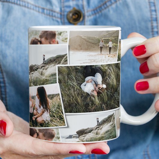 Modernes 5-Foto-Familiengeschenk Kaffeetasse