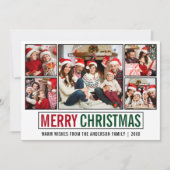 Modernes 5 Foto Frohe Weihnachten (Vorderseite)