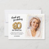 Modernes 60. ErwachsenenBirthday-Foto Dankeskarte (Vorderseite)