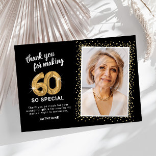 Modernes 60. ErwachsenenBirthday-Foto Dankeskarte