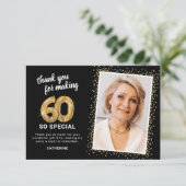Modernes 60. ErwachsenenBirthday-Foto Dankeskarte (Stehend Vorderseite)