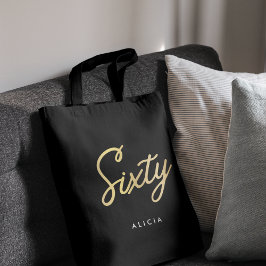Modernes 60. Geburtstag Einfach 60 Gold Gold Tasche