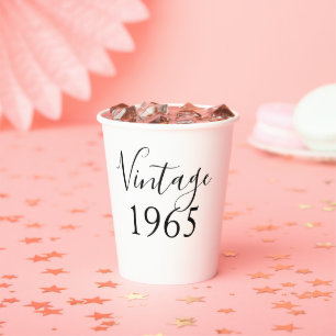 Modernes 60. Geburtstag Vintag 1965 Freies Party Pappbecher