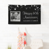 Modernes 60-jähriges Silver Stars Foto Black Banner (Insitu)