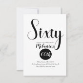 Modernes 60. Script fett Schwarz und Weiß Grün Einladung (Vorderseite)