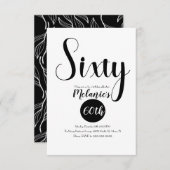 Modernes 60. Script fett Schwarz und Weiß Grün Einladung (Vorne/Hinten)