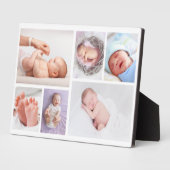 Modernes 6 Foto Collage Grid Neugeborene Baby Plaq Fotoplatte (Seite)