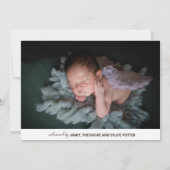 Modernes 6 Foto Collage Grid Neugeborenes Geburtsk Ankündigung (Rückseite)