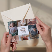 Modernes 6 Foto Collage Grid Neugeborenes Geburtsk Ankündigung