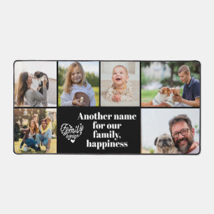 Modernes 6 Foto Collage und Text Custom Monogram D Schreibtischunterlage