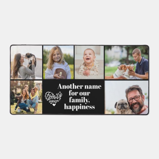 Modernes 6 Foto Collage und Text Custom Monogram D Schreibtischunterlage (Vorderseite)