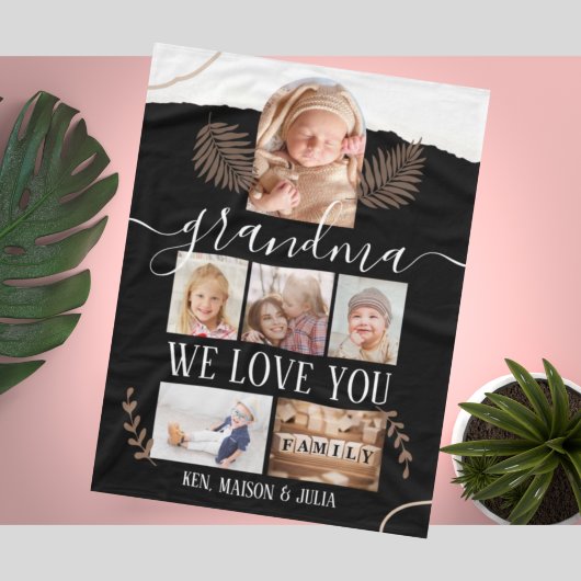 Modernes 6-Fotolack-Personalisiertes Geschenk Fleecedecke