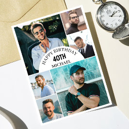 Modernes 6. Lebensjahr | Foto Custom Geburtstag Karte