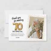Modernes 70. ErwachsenenBirthday-Foto Dankeskarte (Vorderseite)