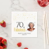 Modernes 70-jähriges Foto Serviette (Beispiel)